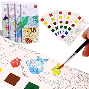 color magic book for kids activity books for children coloring books for kids ages 4 8 years 20 sheet cartoon painting kit with brush return gift 3+ (multi design painting) (4)