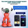 mirana moonwalker | smart interactive chat gpt ai robot toy for kids | usb rechargeable type c | ar games & in built bluetooth speaker | remote & app controlled | gift for boys & girls 2+ years (red)